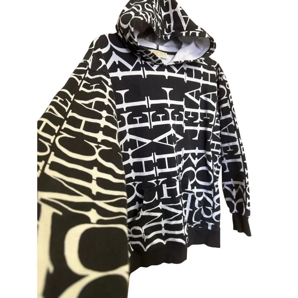 michael kors black and white hoodie womens medium